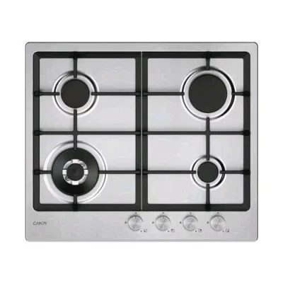 Candy CHG6BF4WTX Piano Cottura a Gas 4 Fuochi 60 cm Piano in Acciaio Spazzolato
