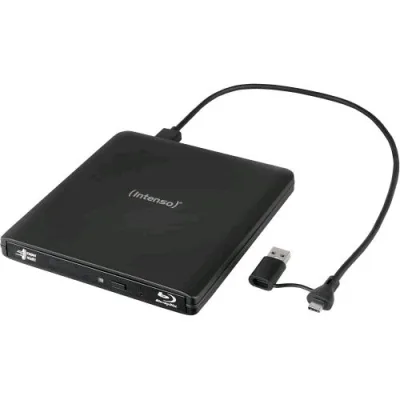 Intenso Eod 500BD Slim Lettore Masterizzatore Esterno Blu-Ray USB-A e USB-C 3.2 Nero