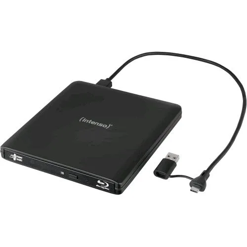 Intenso Eod 500BD Slim Lettore Masterizzatore Esterno Blu-Ray USB-A e USB-C 3.2 Nero