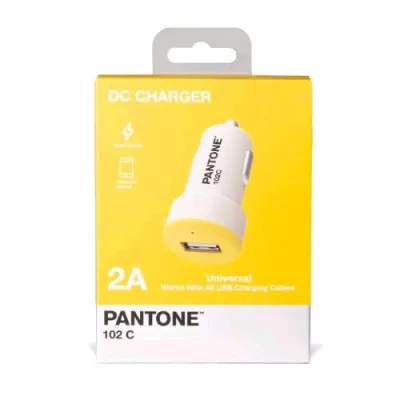 Pantone Car Charger USB Caricabatterie da Auto 12/24V Output 2.1A Giallo