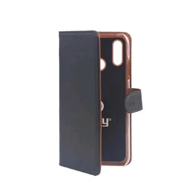 Celly Honor 10 Lite/Huawei P Smart 2019 Custodia a Portafoglio in Similpelle Nero