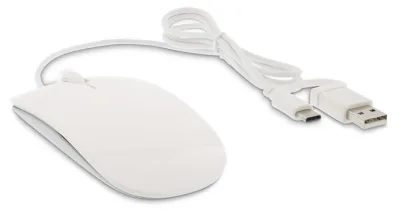 MOUSE USB-C/USB-A LMP WHITE ITALIA