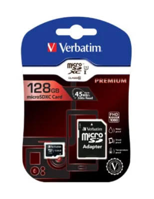 Verbatim 44085 Micro SD XC 128GB Classe 10 con Adattatore SD