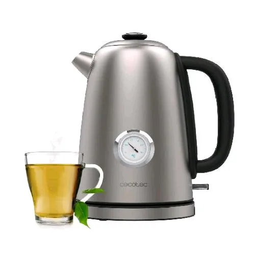 Cecotec Thermosense 620 Bollitore Elettrico Vintage 2200W 1,7 l con Filtro Anticalcare Acciaio
