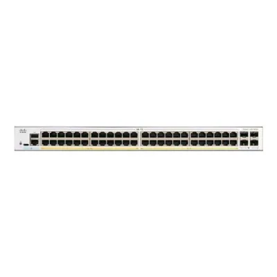 Cisco Catalyst 1200-48P-4G Switch Gestito L3 - 48 x 10/100/1000 (POE+) + 4 x Gigabit SFP - POE+ (375 W) Montabile su Rack Bianco