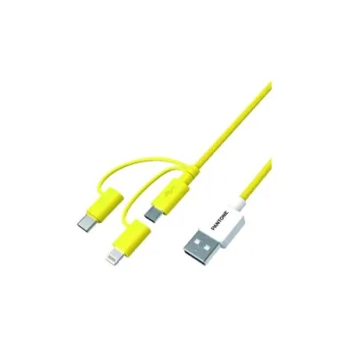 Pantone Cavo 1 x USB Tipo a 1 x Micro USB + Adattatori 1 x Lightning e 1 x USB Tipo C Giallo
