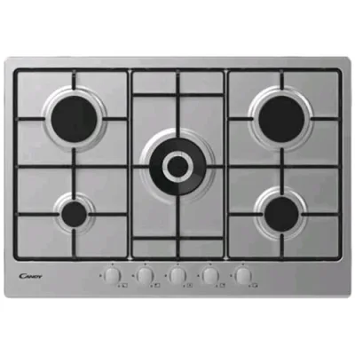 Candy CHW74WX Piano Cottura a Gas 5 Fuochi Ad Incasso in Acciaio Inox