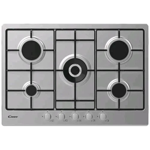 Candy CHW74WX Piano Cottura a Gas 5 Fuochi Ad Incasso in Acciaio Inox