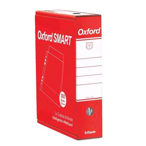 Esselte Oxford Smart Buste Deluxe con Foratura in PP 220X300 mm Trasparente Conf 300 Pz. in Scatola Contenitore