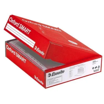 Esselte Oxford Smart Buste Trasparenti Lucide con Foratura 220 x 300mm Conf 300 Pz.