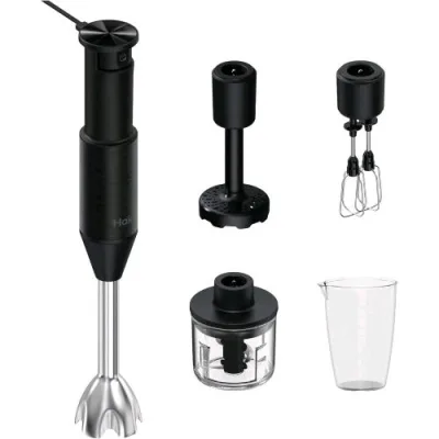 Haier I Master Serie 5 Frullatore a Immersione 1000W 4 in 1 con Becher Frusta Schiacciapate Tritatutto Velocita' Variabile Nero