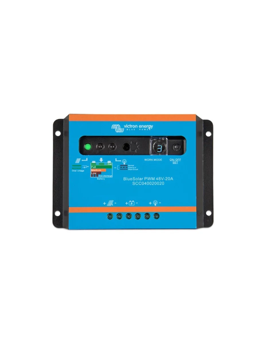 Regolatore di Carica PWM BlueSolar Light 20A 48V Automatico Victron Energy - SCC040020020