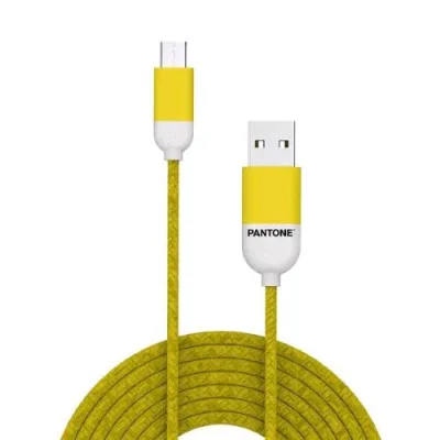 Pantone Cavo da USB a a Micro USB 1.5 m in Tessuto Giallo