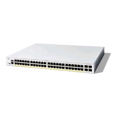 Cisco Catalyst 1300-48FP-4G Switch Gestito L3 -48 x 10/100/1000 (POE+) + 4 x Gigabit SFP - POE+ (740 W) Montabile su Rack Bianco