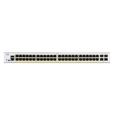 Cisco Catalyst 1300-48FP-4X Switch Gestito L3 48 Porte 48 x 10/100/1000 (POE+) + 4 x 10 Gigabit SFP+ POE+ (740 W) Montabile su Rack