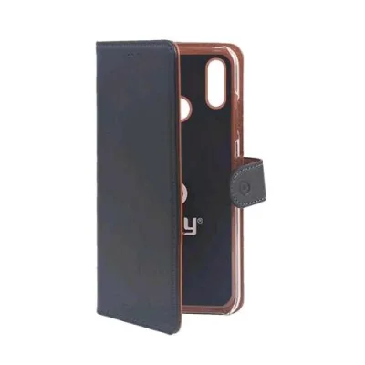 Celly Honor 8X Max Custodia a Portafoglio in Similpelle Nero