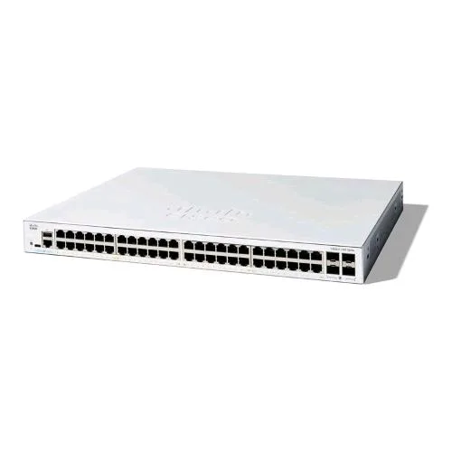 Cisco Catalyst 1300-48T-4G Switch Gestito L3 - 48 x 10/100/1000BASE-T + 4 x 10 Gigabit SFP+ Montabile su Rack Bianco