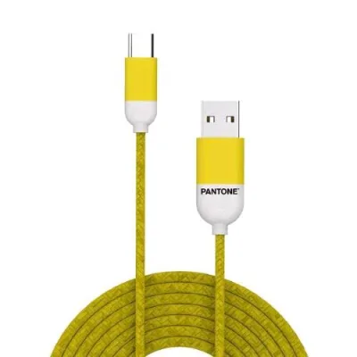 Pantone Cavo da USB a a USB-C 2.4A 1.5 m in Tessuto Giallo