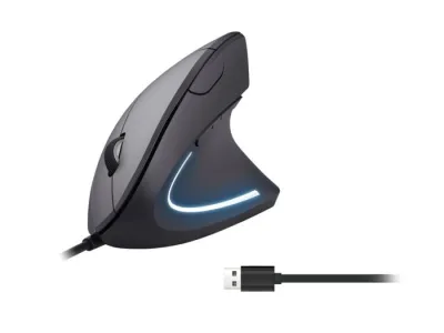 Equip Mouse Ottico Verticale Ergonomico USB 3.600 DPI Nero
