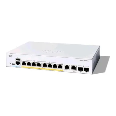 Cisco Catalyst 1300-8FP-2G Switch Gestito L3 - 8 x 10/100/1000 (POE+) + 2 x Combo Gigabit SFP/RJ-45 - POE+ (120 W) Montabile su Rack
