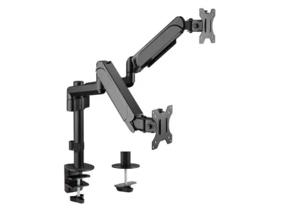 Conceptronic 650133 Staffa da Scrivania Doppio Monitor 17"-32" Schermo Piatto Nero