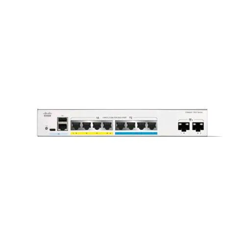 Cisco CATALYST 1300-8MGP-2X SWITCH GESTITO L3 4 x Gigabit Ethernet + 4 x 100/1000/2.5G + 2 x 10 Gigabit SFP+ PoE+ (120 W) MONTABILE SU RACK
