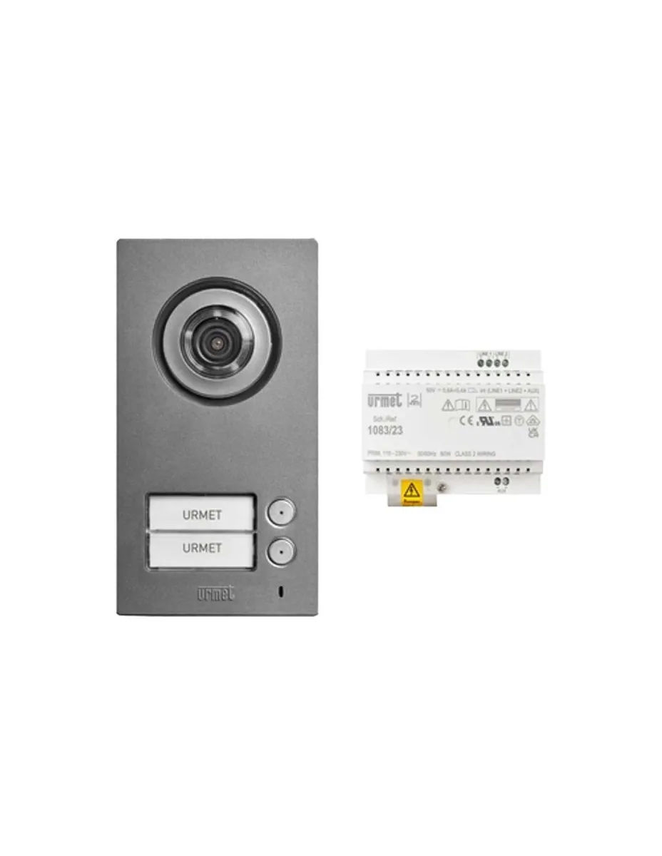 Kit base per la realizzazione di una installazione bifamiliare con pulsantiera Mikra 2 Urmet