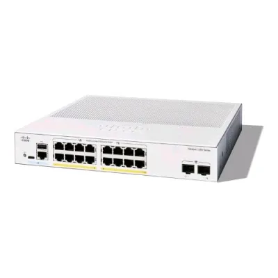 Cisco Catalyst C1300-16P-2G Switch Gestito L3 - 16 x 10/100/1000 (POE+) + 2 x Gigabit SFP - POE+ (120 W) Montabile su Rack Bianco