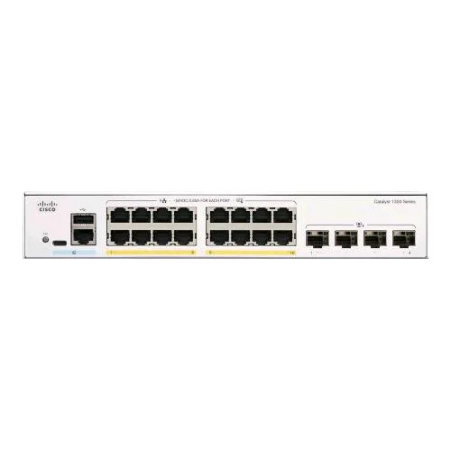 Cisco Catalyst C1300-16P-4X Switch Gestito L3 - 16 x 10/100/1000 (POE+) + 4 x 10GB Ethernet SFP+ POE+ (120 W) Montabile su Rack