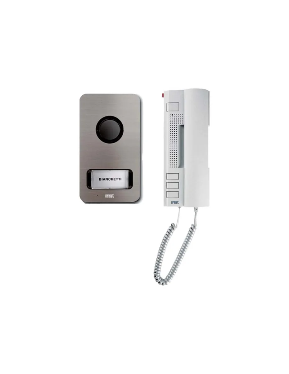 Kit monofamiliare audio con pulsantiera Mikra e citofono Utopia 2 Fili Urmet