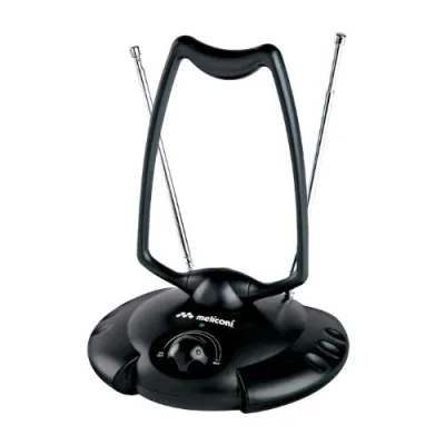 Meliconi At 380 Antenna TV Amplificata per Interni Digitale USB Ricezione Segnale DVB-T DVB-T HD DVB-T2 Hevc Radio Dab+ Black