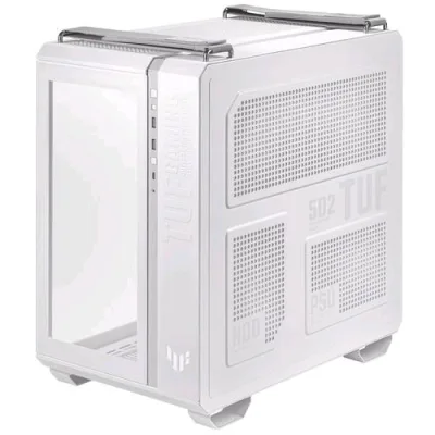 ASUS Tuf Gaming GT502 Plus TG ARGB White Case per PC Gaming Mid ATX Doppia Camera Pannelli Laterali Senza Attrezzi USB 3.2 GEN2 Type-C 4 Ventole ARGB Preinstallate Bianco