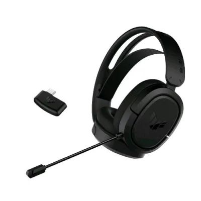 ASUS Tuf Gaming H1 WL Cuffia Gaming Wireless a Padiglione Audio Surround 7.1 con Bassi Profondi Microfono Certificato Discord e Teamspeak Black
