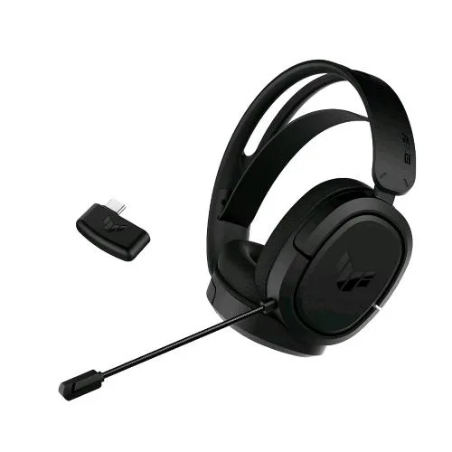 ASUS Tuf Gaming H1 WL Cuffia Gaming Wireless a Padiglione Audio Surround 7.1 con Bassi Profondi Microfono Certificato Discord e Teamspeak Black