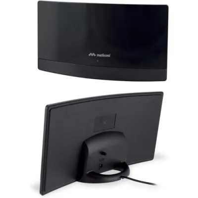 Meliconi At 55 R1 USB Antenna TV da Interno con Amplificatore Regolabile DVB-T2 Hevc Filtro 5G/4G Alimentazione USB Neo