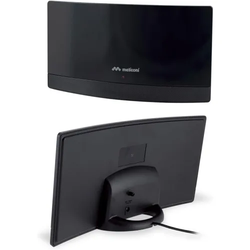 Meliconi At 55 R1 USB Antenna TV da Interno con Amplificatore Regolabile DVB-T2 Hevc Filtro 5G/4G Alimentazione USB Neo