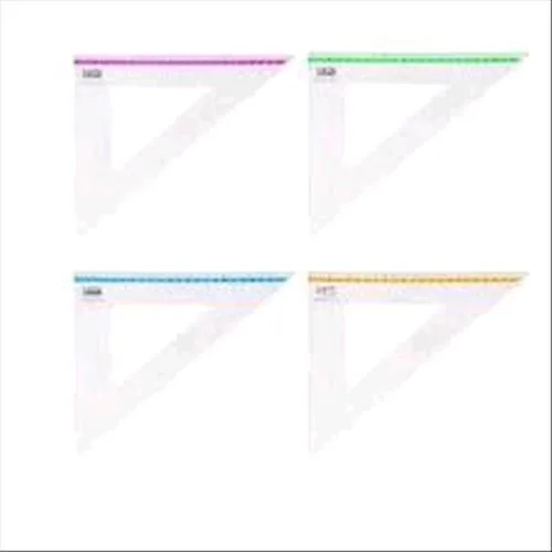Scatto Squadra in Polietilene Trasparente con Banda Fluo Assortita 45° 35 cm
