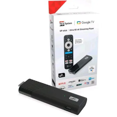 Telesystem Up Stick Google TV 4K UHD HDMI Wi-Fi Dual Band Dolby Vision/Atmos Google Assistant 32GB HDR10+
