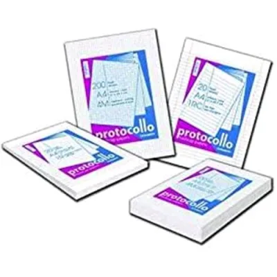 Blasetti Fogli Protocollo A4 Rigatura 1R 60g a Righe Conf 200 Fogli