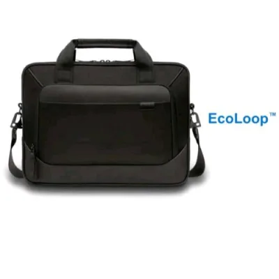 Dell Ecoloop Pro Classic Borsa per Notebook da 14" in Ecopellle 3 Scomparti con Tracolla Nero