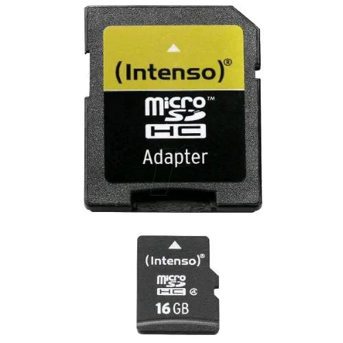 Intenso Micro SD HC 16GB CL4 con Adattatore