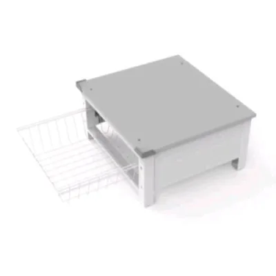 Meliconi Base Space Basket Rialzo in Tecnopolimero per Lavatrice o Asciugatrice in Tecnopolimero con Cestello Estraibile Bianco