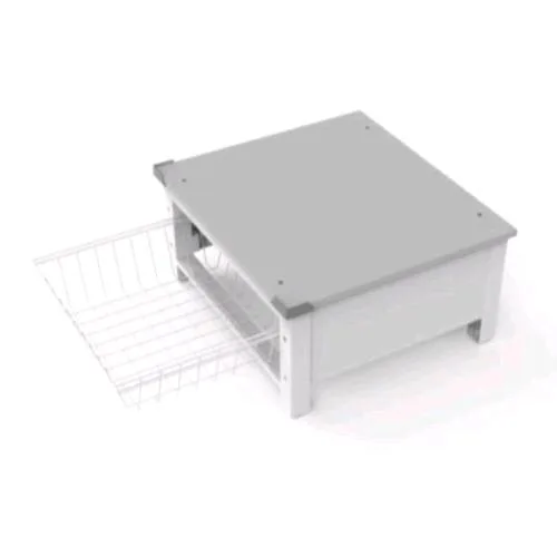 Meliconi Base Space Basket Rialzo in Tecnopolimero per Lavatrice o Asciugatrice in Tecnopolimero con Cestello Estraibile Bianco
