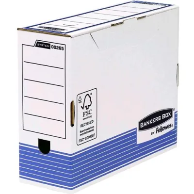 Fellowes R-Kive Scatola Archivio in Cartone 210X297X100 mm A4 Col. Bianco/Blu Conf 10 Pz.