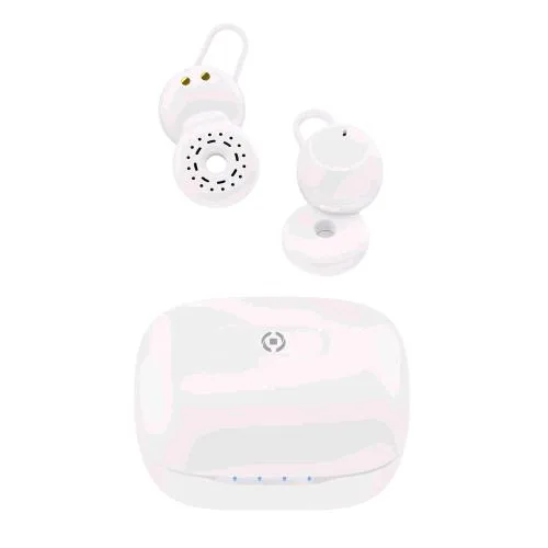 Celly Ambiental True Wireless Open-Ear Auricolari Wireless Capsule Design Ad Anello per Non Isolarsi Dall'ambiente Circostante Bianco