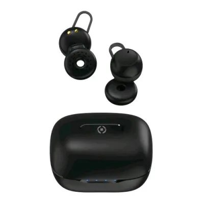 Celly Ambiental True Wireless Open-Ear Auricolari Wireless Capsule Design Ad Anello per Non Isolarsi Dall'ambiente Circostante Nero