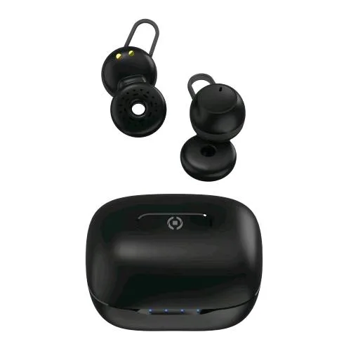 Celly Ambiental True Wireless Open-Ear Auricolari Wireless Capsule Design Ad Anello per Non Isolarsi Dall'ambiente Circostante Nero