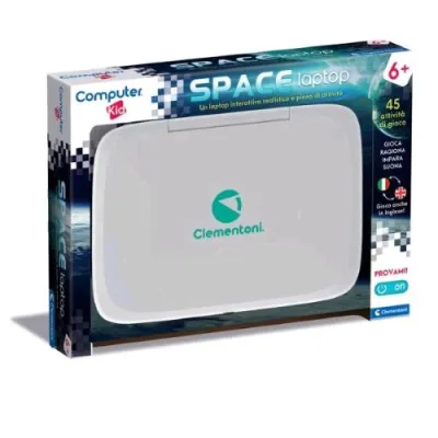 Clementoni Computer Kid Space Laptop Educativo Parlante 45 Attivita' Interattive Gioco Elettronico per Imparare Lettere Numer e Parole
