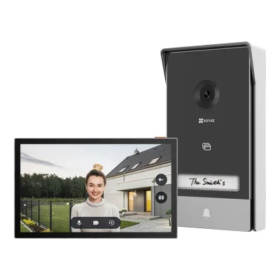 Ezviz HP7 Videocitofono 2 Fili con Monitor Touch 7" 2K Wi-Fi Sblocco Remoto di Porta/Cancello Conversazione Bidirezionale Campanello Integrato Rilevamento Movimento Umano Slot Micro SD Grigio
