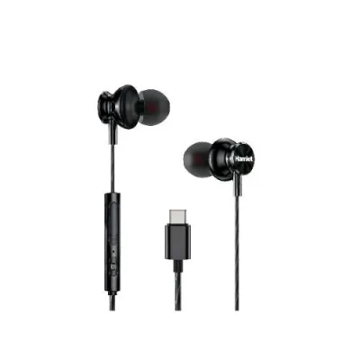 Hamlet Auricolari Stereo in-Ear USB-C con Microfono Telecomando Controllo Chiamate e Volume/Musica Nero